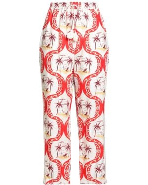 FARM Rio Printed Casual Trousers - Red