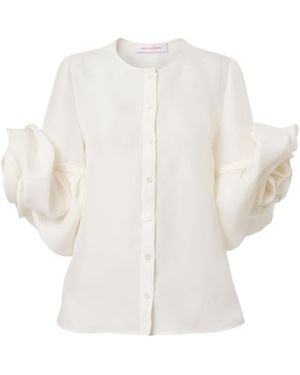 Carolina Herrera Gazar Blouse With Rosettes - White