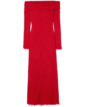 Isabel Marant Shoulder Bouclé Maxi Dress - Red