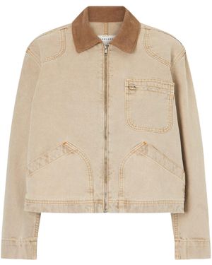 SLVRLAKE Denim Harley Crop Worker Casual Jacket - Natural