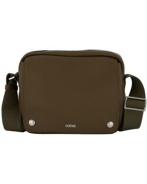 Loewe Medium Pebble-Grain Crossbody Bag - Green