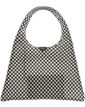Alaïa Woven Leather Hobo Shoulder Bag - Grey