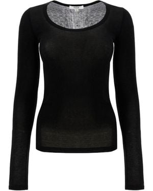 Agolde Crew Neck Long Sleeve T-Shirt - Black