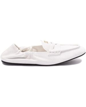 Miu Miu Round-Toe Loafers - White