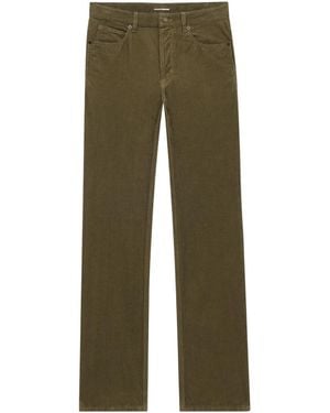 Saint Laurent Mid-Rise Corduroy Trousers - Green