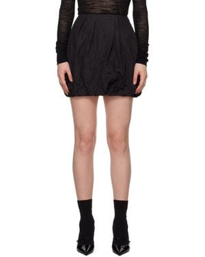 Juun.J Crinkled Drape Miniskirt - Black