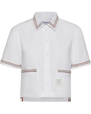 Thom Browne Oxford Cropped Shirt - White