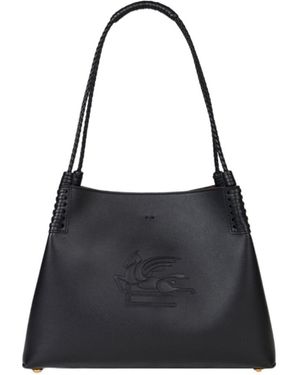 Etro Libra Pegaso Patch Small Tote Bag - Black