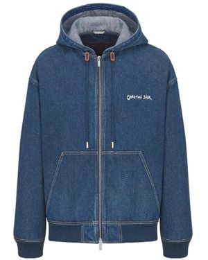 Dior Christian Tag Hooded Jacket - Blue