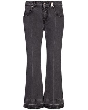 McQueen Flared Cropped Jeans - Gray
