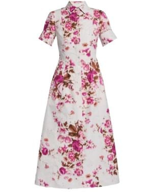 Erdem Floral-Print Midi Dress - Pink
