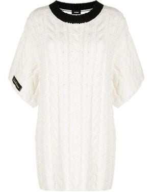 we11done Oversized Cable-Knit Jumper - White
