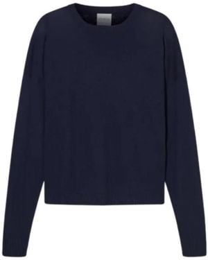 Closed Crew-Neck Long-Sleeve Jumper - Blue