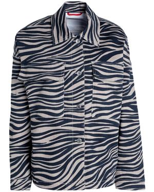 MAX&Co. Zebra Print Denim Jacket - Blue