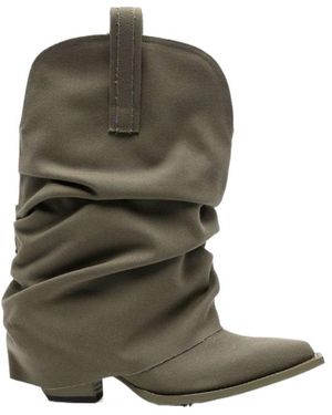 R13 Low Rider Slouchy Cowbody Boots - Green
