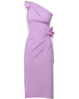Coperni Asymmetrical Mini Dress With Flowers - Purple