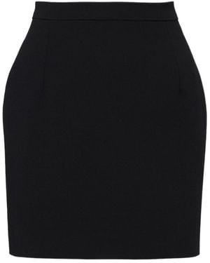 Alessandra Rich Wool-Blend Crepe Mini Skirt - Black