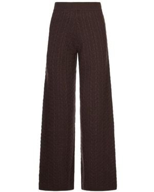 Agnona Ribbed Knit Casual Pants - Brown