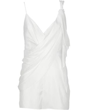 Dior V-Neck Sleeveless Suspender Jumpsuit - White