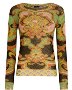 Etro Double Layer Patterned Knitted Top - Green