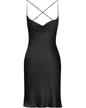 Saint Laurent Backless Cowl Dress - Black
