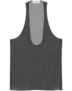 Saint Laurent Sheer Tank Top - Gray