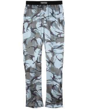 Tom Ford Pajamas Logo Detailed Pajamas Pants - Blue