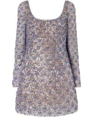 Oscar de la Renta Crystal-Embellished Mini Dress - Multicolour