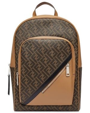 Fendi Ff Motif Zipped Backpack - Multicolour