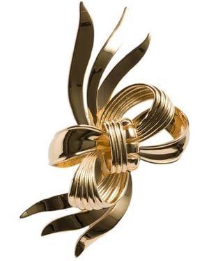 Miu Miu Bow Shaped Brooch - Metallic
