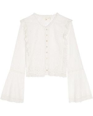 LoveShackFancy Hawthorn Long-Sleeve Top - White