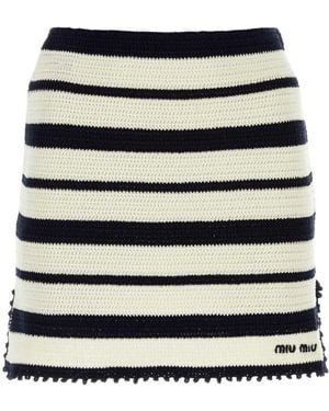 Miu Miu Cotton Miniskirt - Black