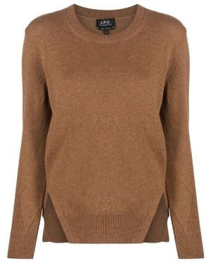 A.P.C. Crewneck Knitted Jumper - Brown