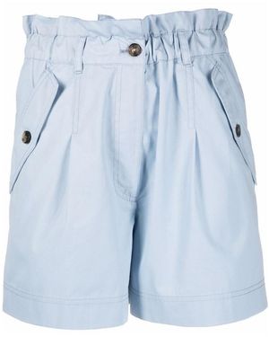 KENZO High-Waist Elastic Waist Shorts - Blue