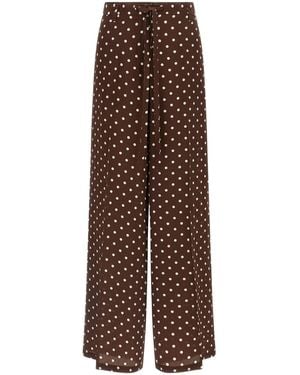 P.A.R.O.S.H. P.A.R.O..H. Sbillo Wide-Leg Polka-Dot Pants - Brown
