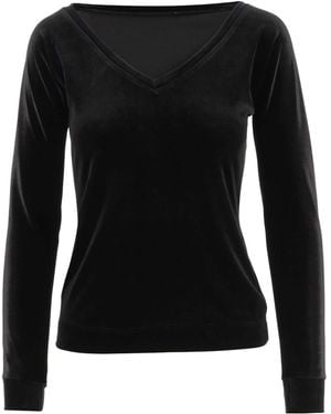 Stephan Janson V-Neck Long Sleeve Top - Black