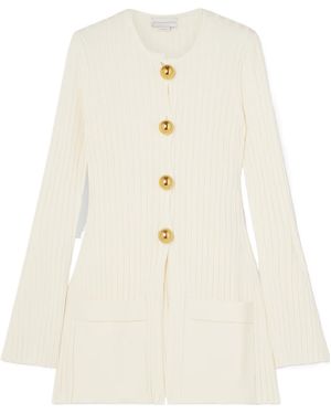 Stella McCartney Ribbed-Knit Cardigan - White