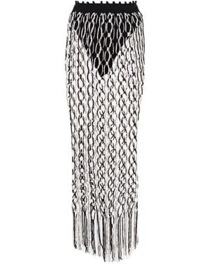 Dion Lee Fishnet Decorative Skirt - White