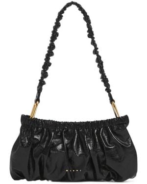 Marni Ruched Handle Shoulder Bag - Black