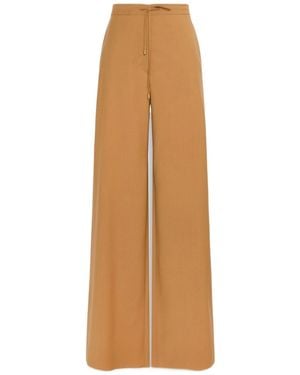 Max Mara Light Woolen Cloth Pants - Natural