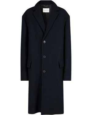 Dries Van Noten Single-Breasted Long-Sleeved Coat - Blue