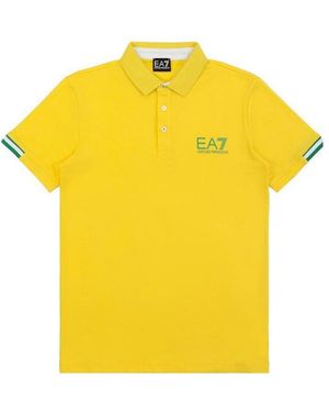 EA7 Logo Lapel Polo Shirt - Yellow
