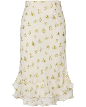 Dorothee Schumacher Airy Daydream Floral Midi Skirt - Natural