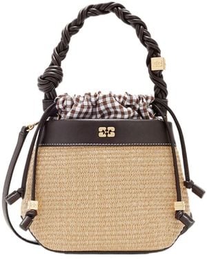 Ganni Bou Bucket Bag - Natural