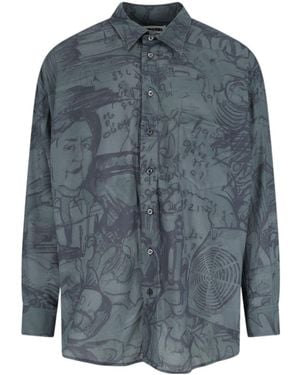 Magliano Peak Collar Long Sleeve Shirt - Blue