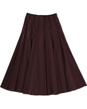 Alysi Flared Maxi Skirt - Brown