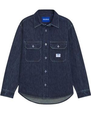 BOSS Dark Denim Button-Up Shirt - Blue