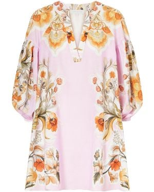 Borgo De Nor Harlow Cotton-Blend Lace Mini Dress - Pink