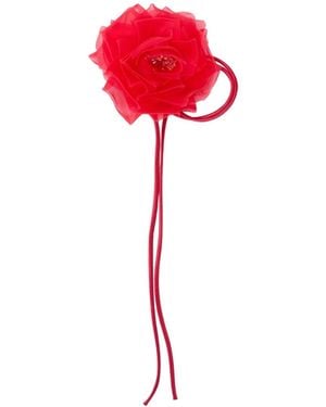 Max Mara Flower Brooch - Red