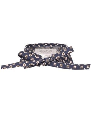 Max Mara Printed Silk Collar - White